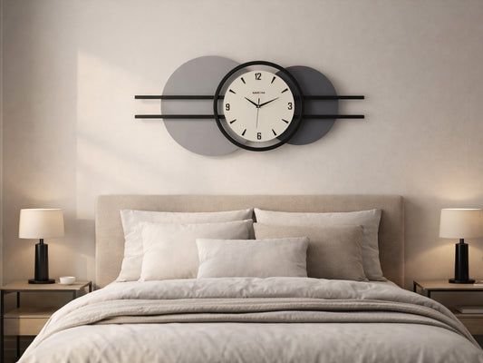 Orbit Metal Ahşap Duvar Saati