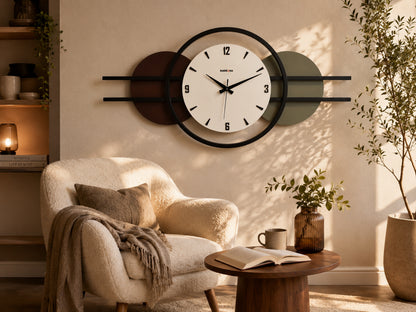 Horizon Ahşap Metal Duvar Saati 100 cm