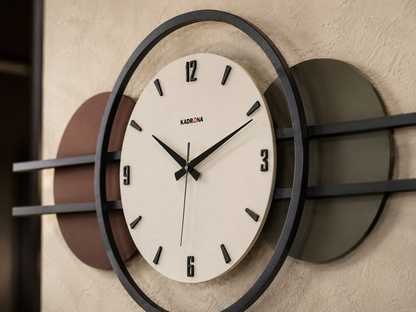 Horizon Ahşap Metal Duvar Saati Büyük 100 cm