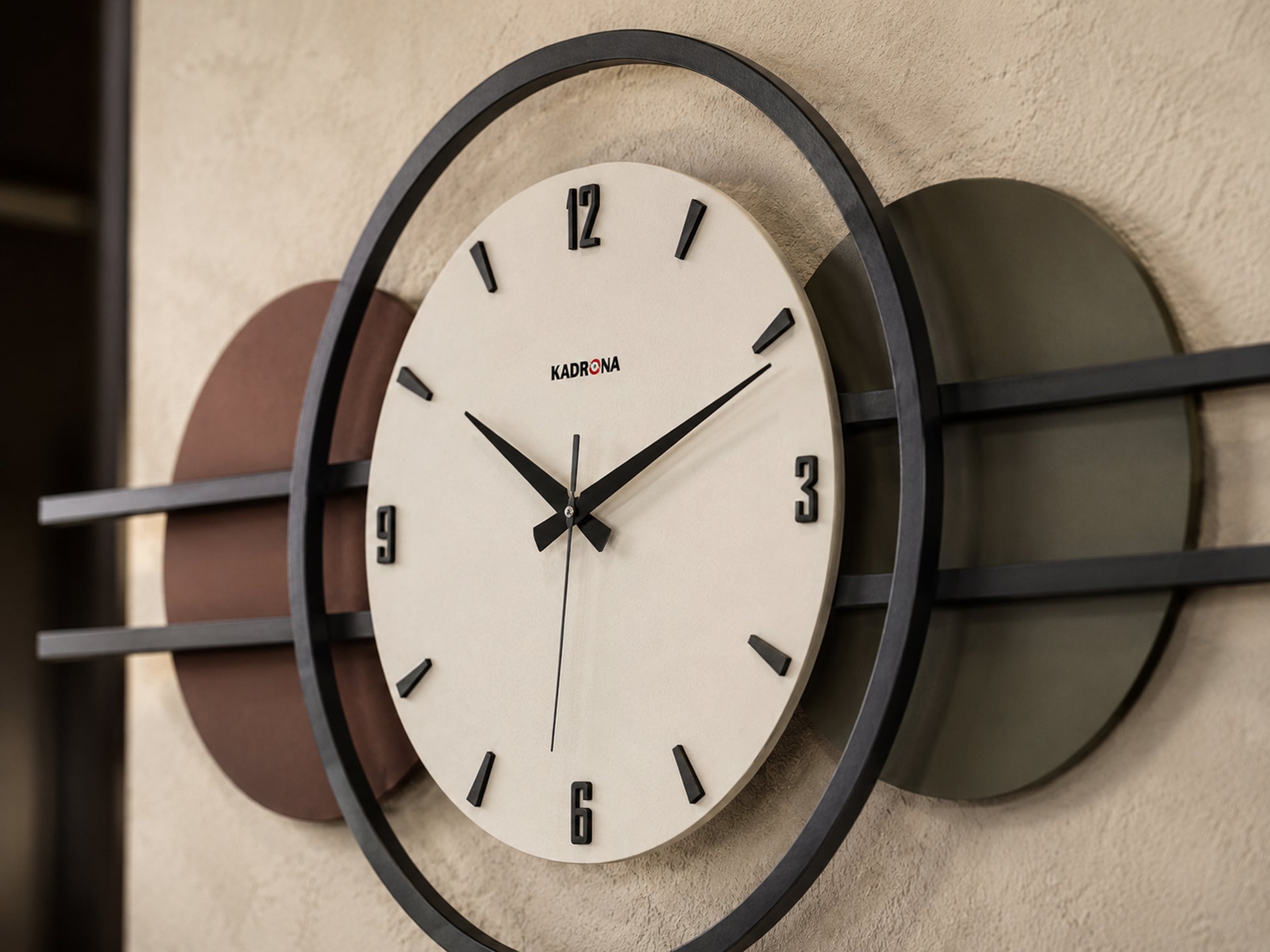 Horizon Ahşap Metal Duvar Saati Büyük 100 cm