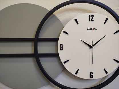 Monvera Metal Ahşap Tasarım Duvar Saati