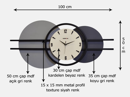 Orbit Metal Ahşap Duvar Saati
