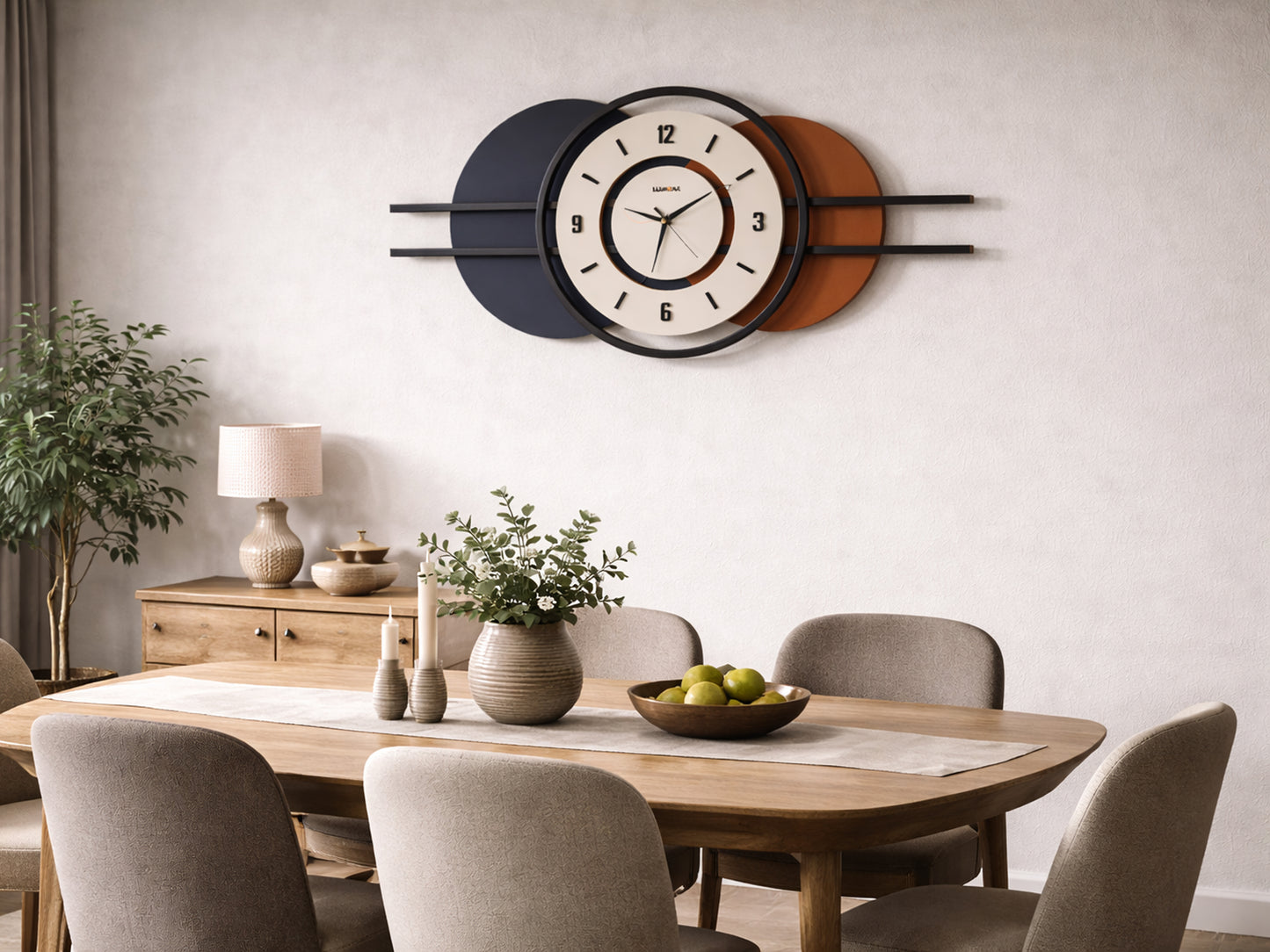 Strata Ahşap Metal Duvar Saati