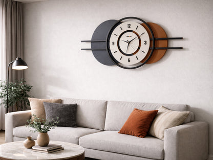Strata Ahşap Metal Duvar Saati