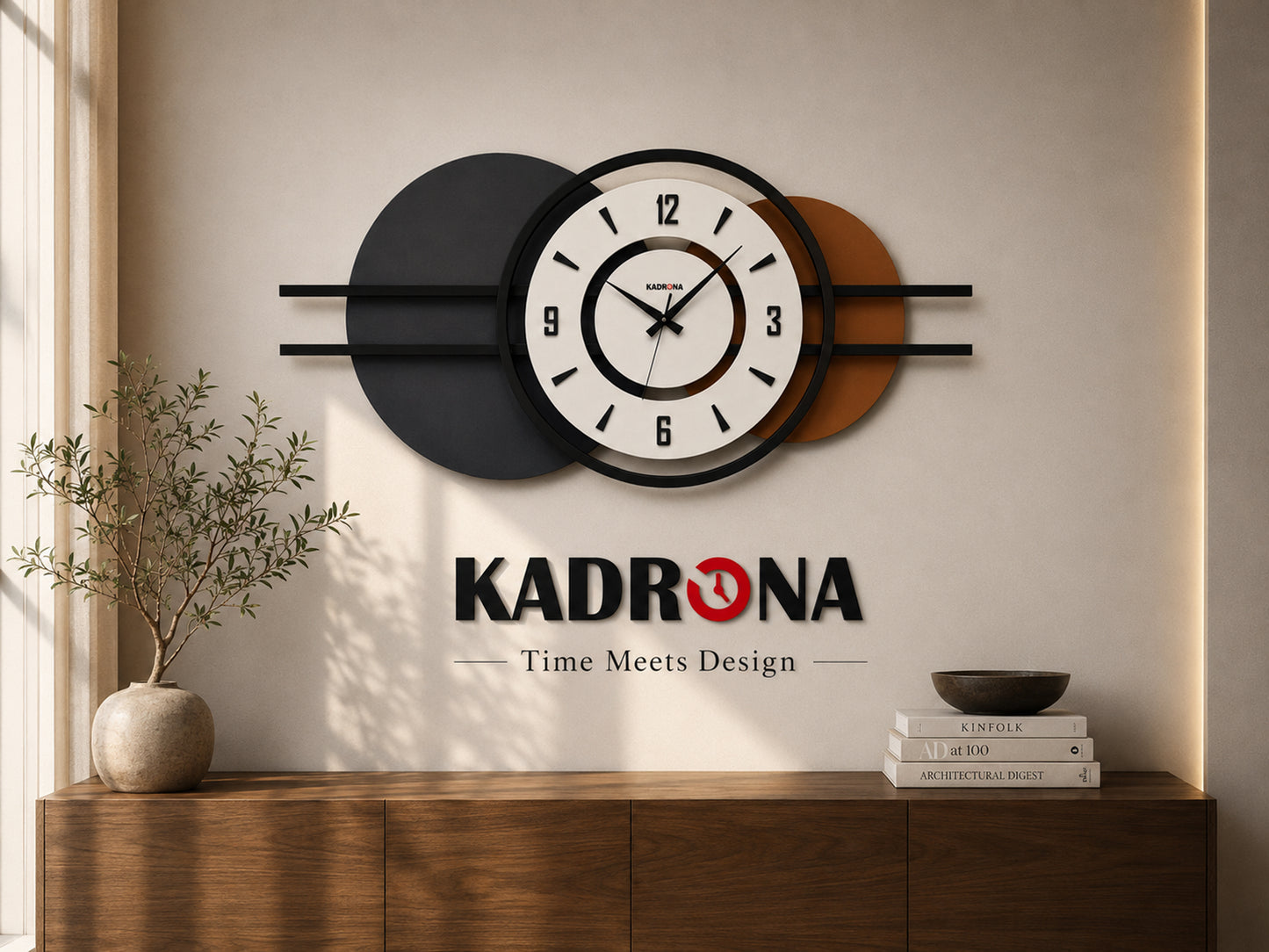 Strata Ahşap Metal Duvar Saati Antrasit
