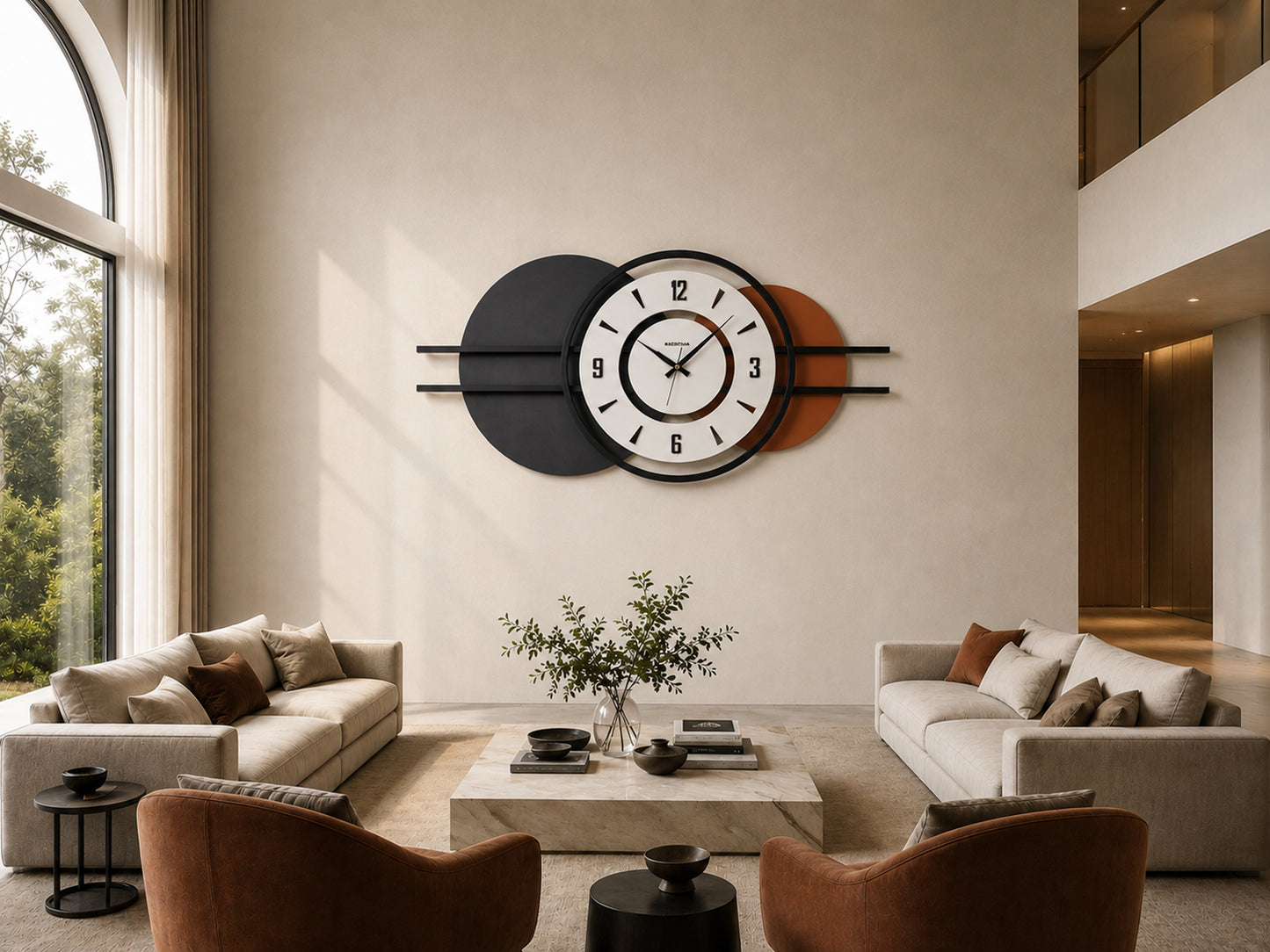 Strata Ahşap Metal Duvar Saati Antrasit