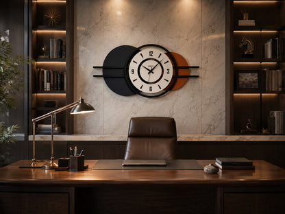 Strata Ahşap Metal Duvar Saati Antrasit