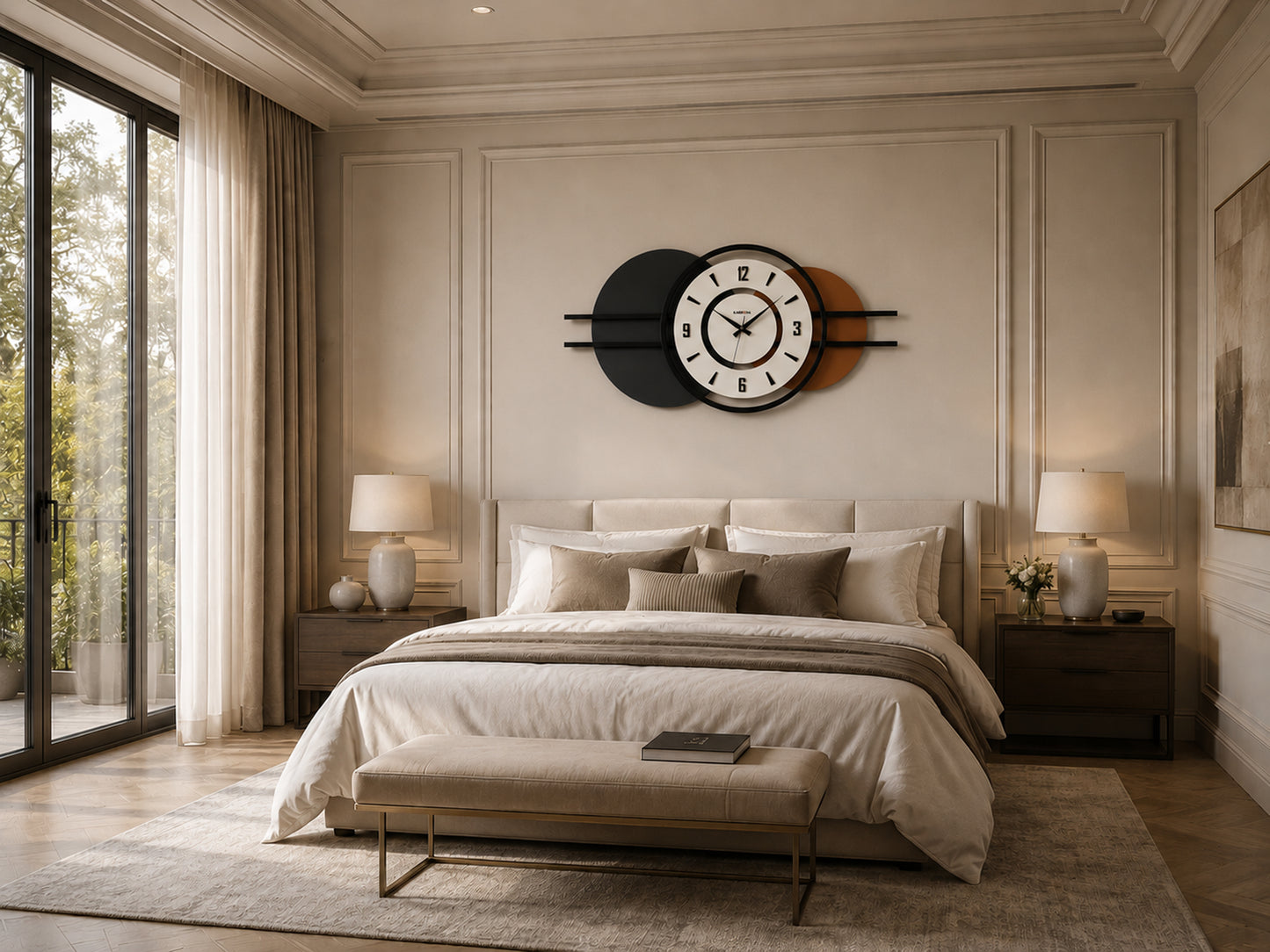 Strata Ahşap Metal Duvar Saati Antrasit
