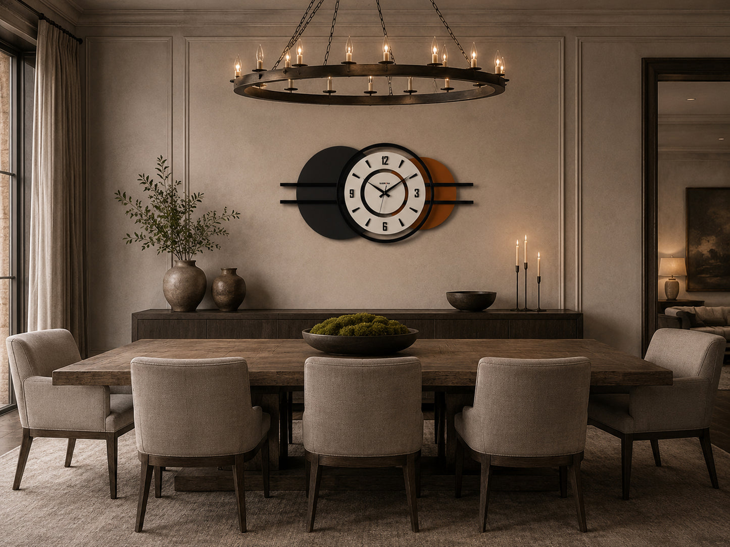 Strata Ahşap Metal Duvar Saati Antrasit